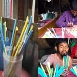কুড়িগ্রামে পরিবেশবান্ধব কাগজের কলম তৈরি